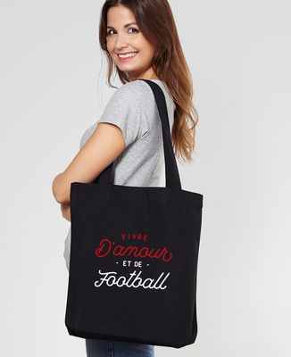 Tote bag Vivre d'amour et de football