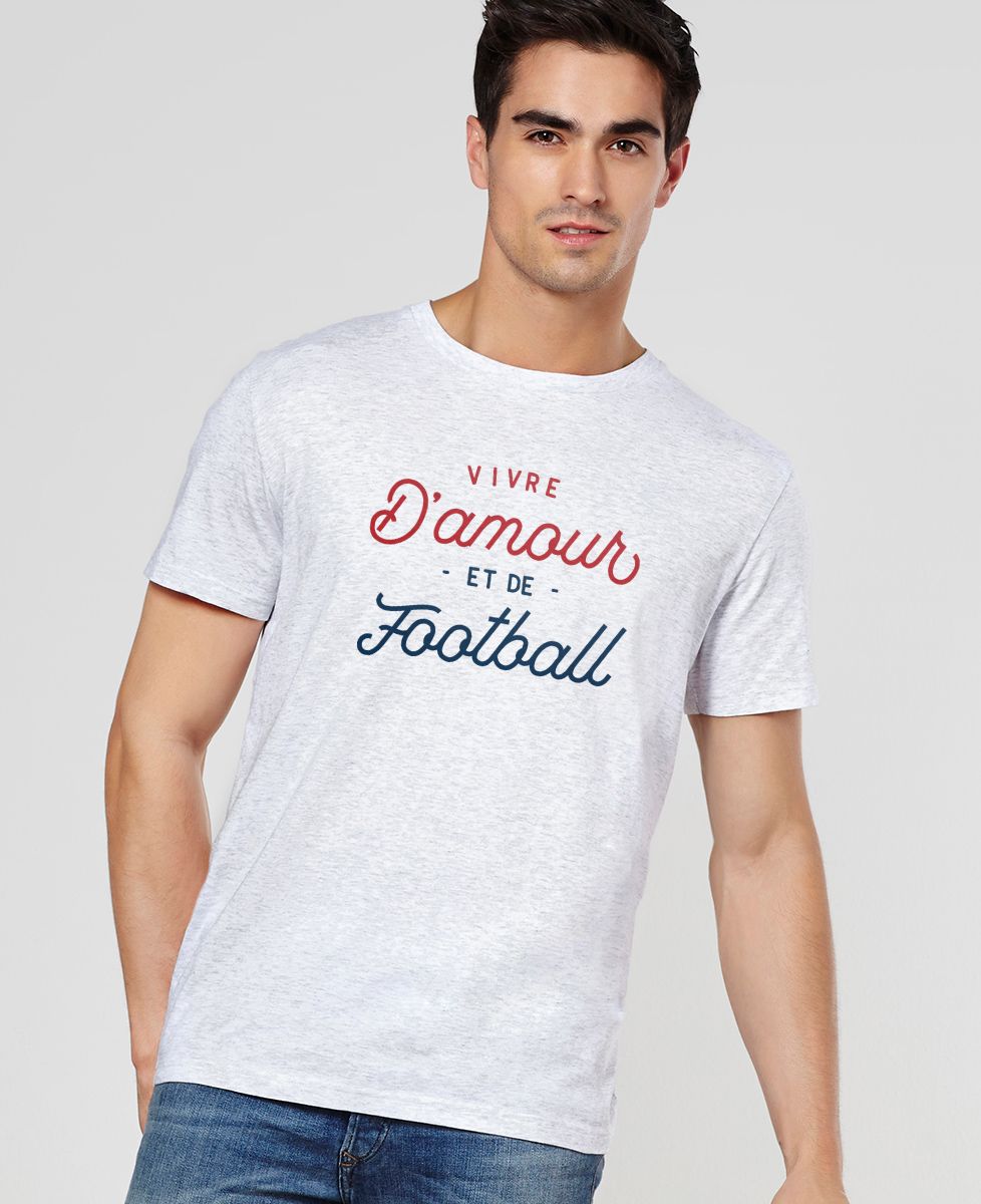 T-shirt homme Vivre d'amour et de football