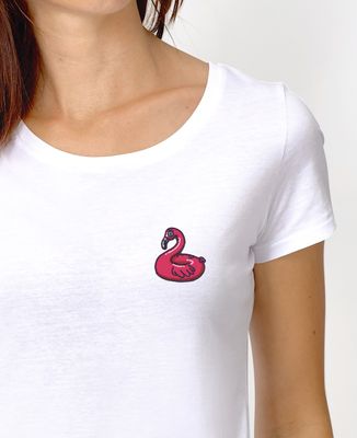 T-Shirt femme Écusson Bouée Flamant rose