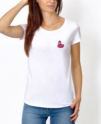 T-Shirt femme Écusson Bouée Flamant rose