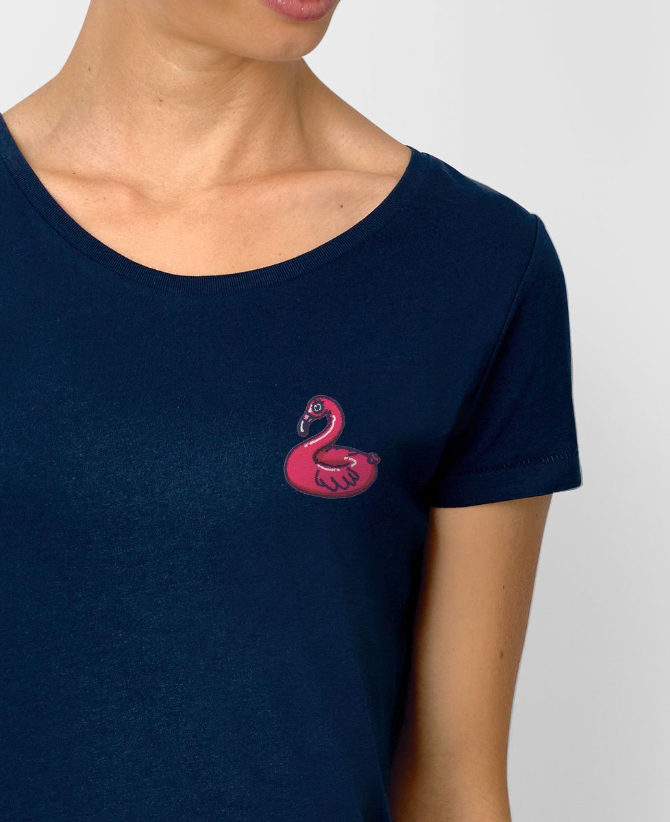 T-Shirt femme Écusson Bouée Flamant rose