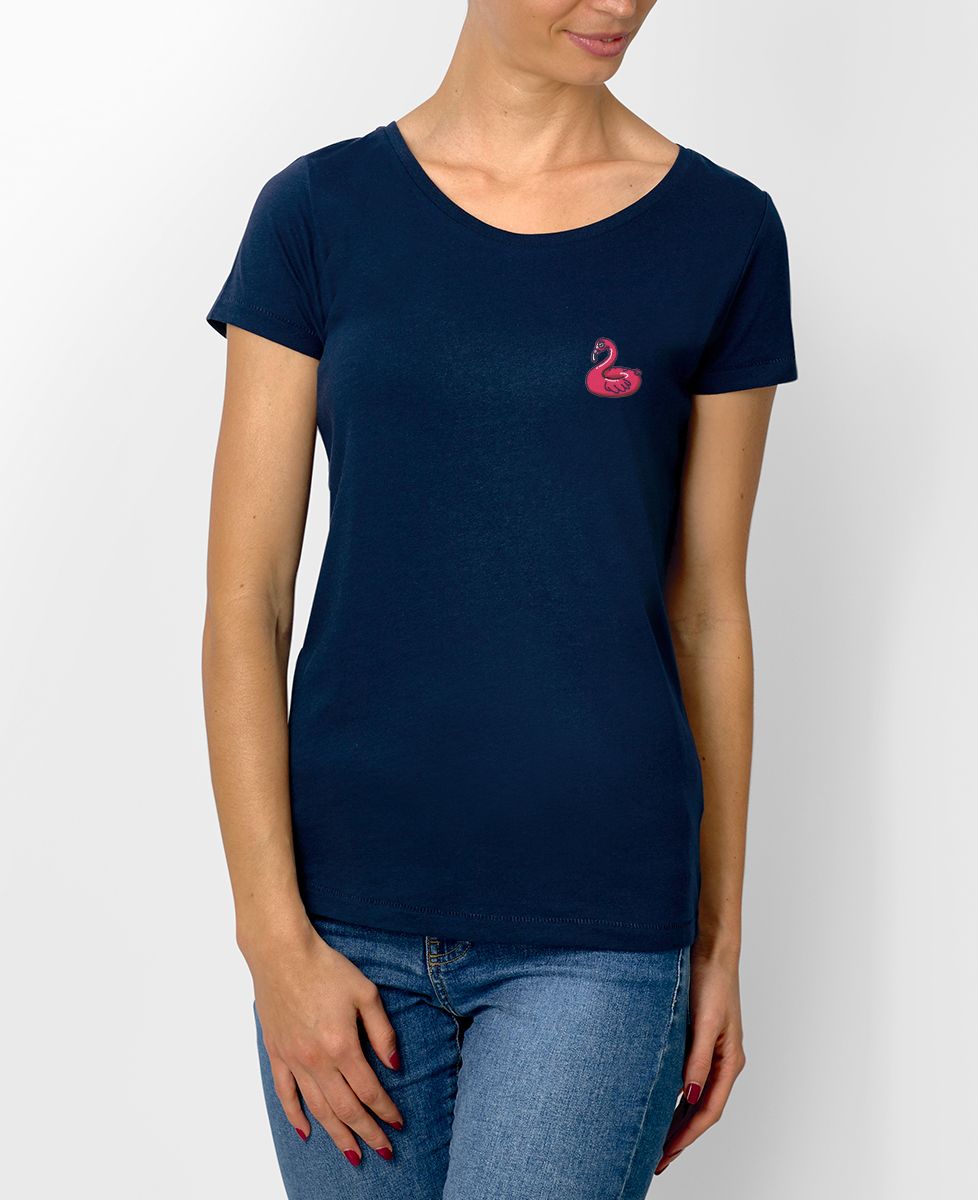 T-Shirt femme Écusson Bouée Flamant rose