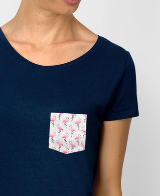 T-Shirt femme T-shirt à poche Flamant rose