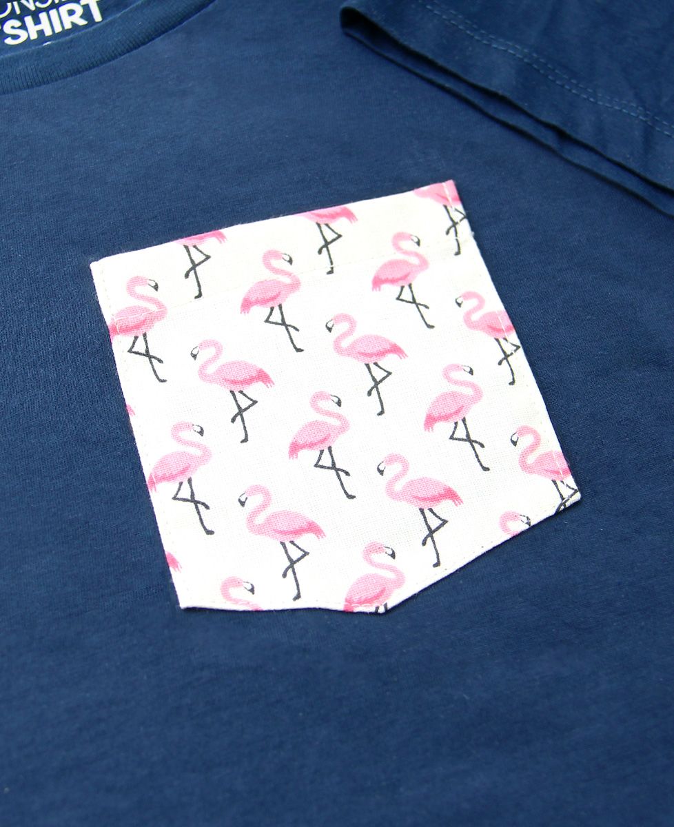 T-Shirt femme T-shirt à poche Flamant rose