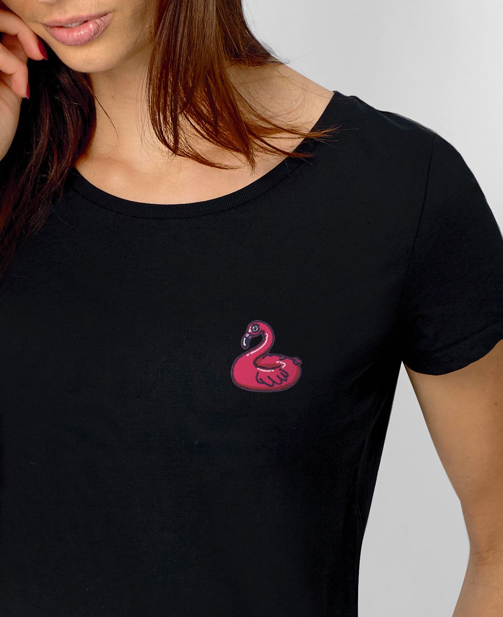 T-Shirt femme Écusson Bouée Flamant rose
