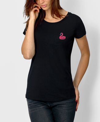 T-Shirt femme Écusson Bouée Flamant rose