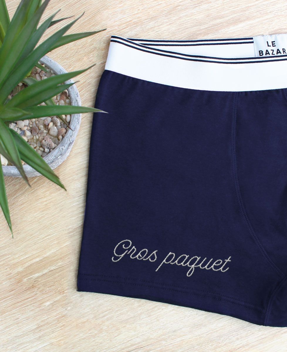 Boxer Gros paquet brodé