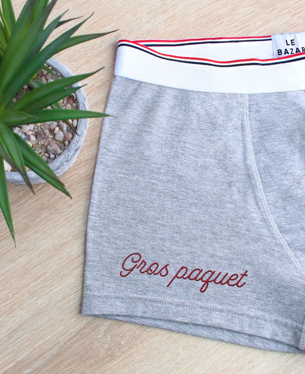 Boxer Gros paquet brodé