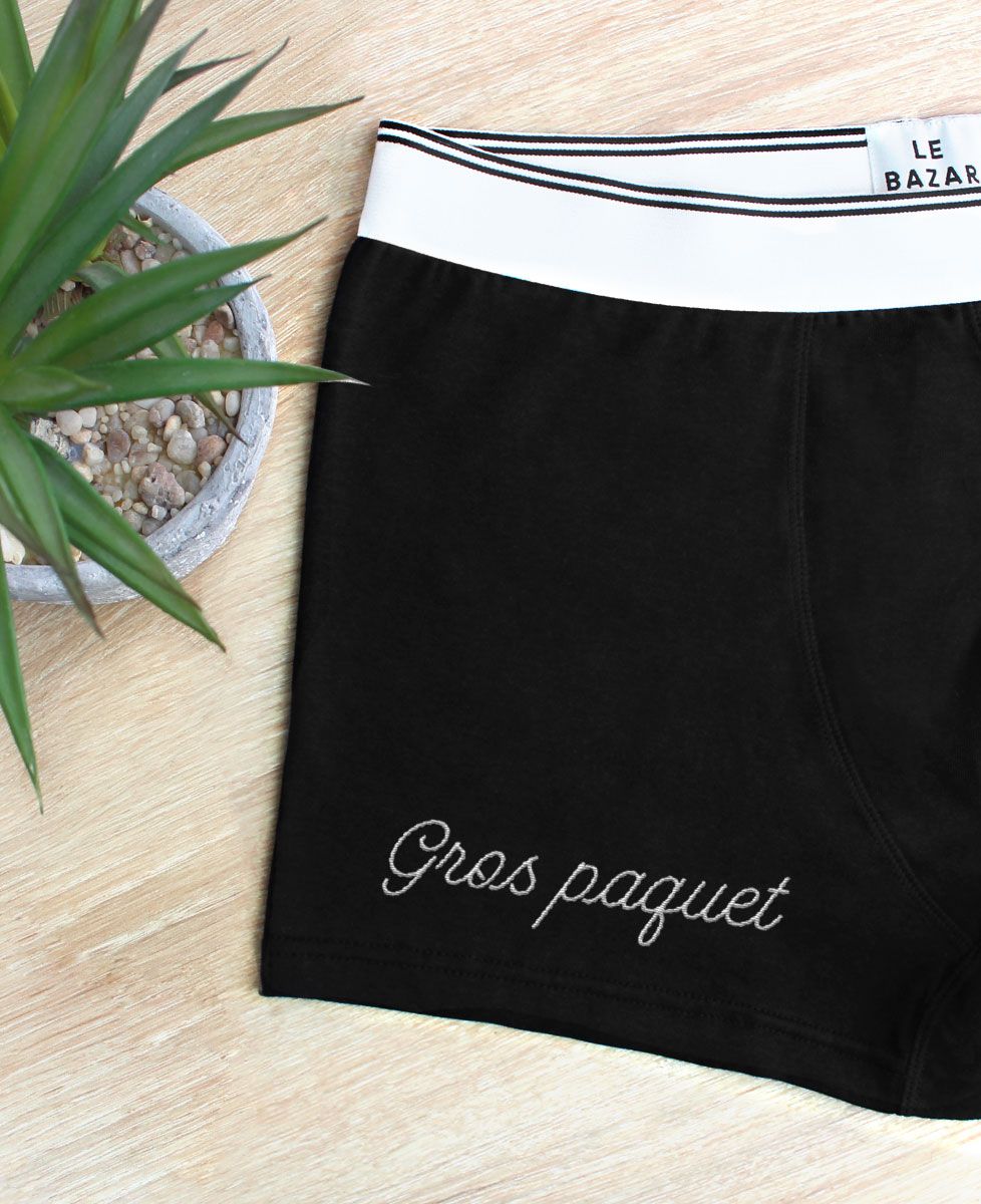 Boxer Gros paquet brodé