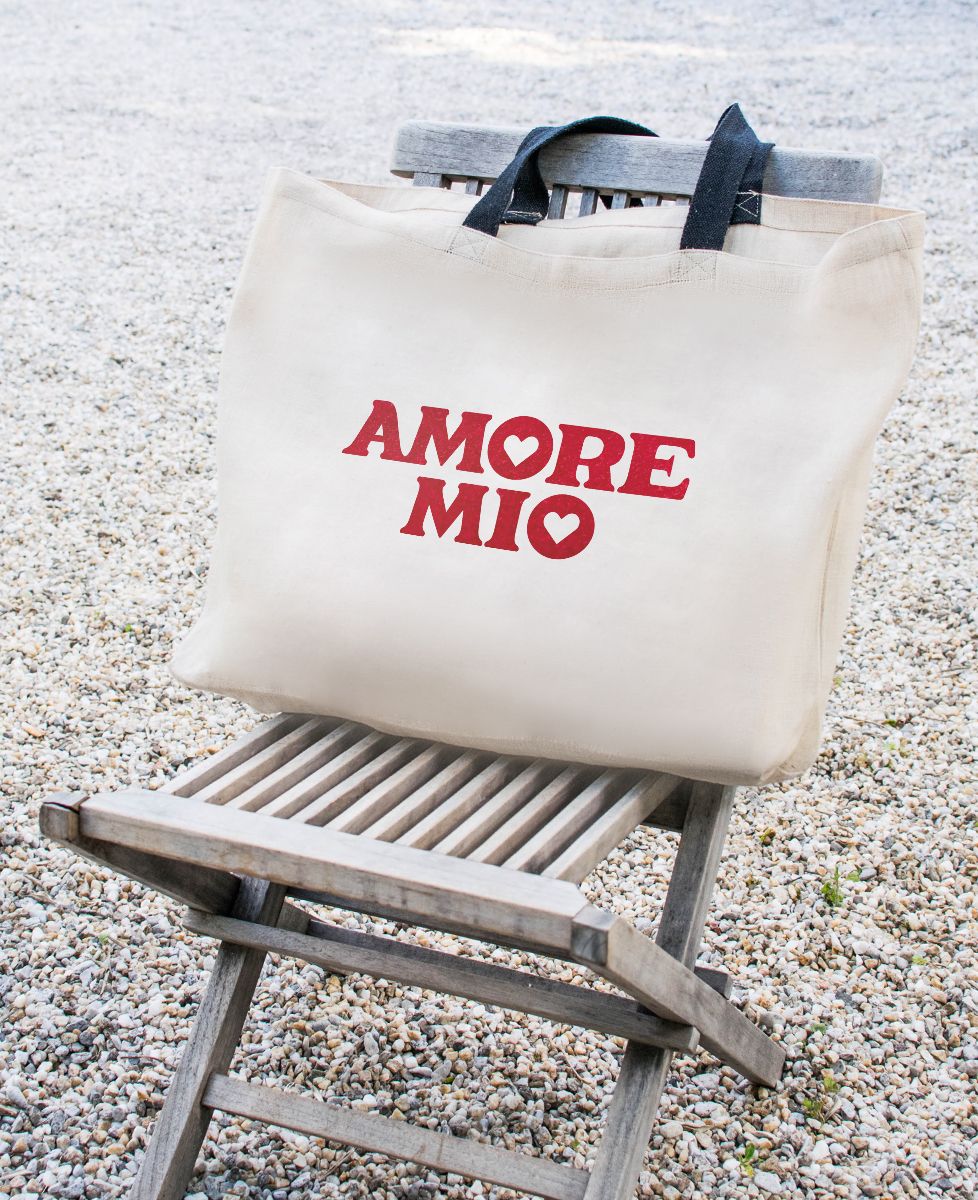 Sac XXL Amore mio (effet velours) - Cadeaux Couple