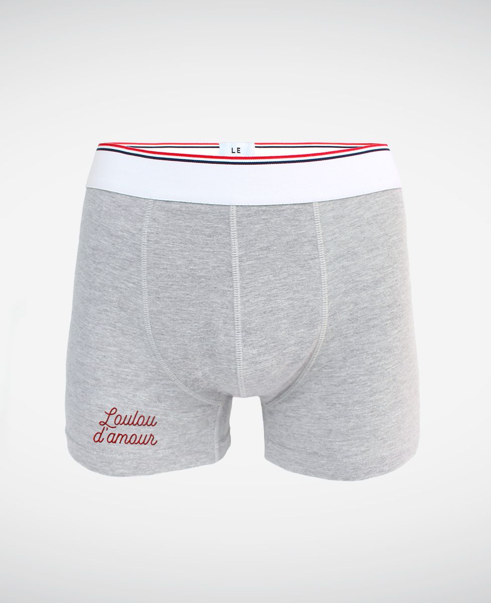 Boxer Loulou d'amour (brodé) - Cadeaux Frère, Cadeaux Couple