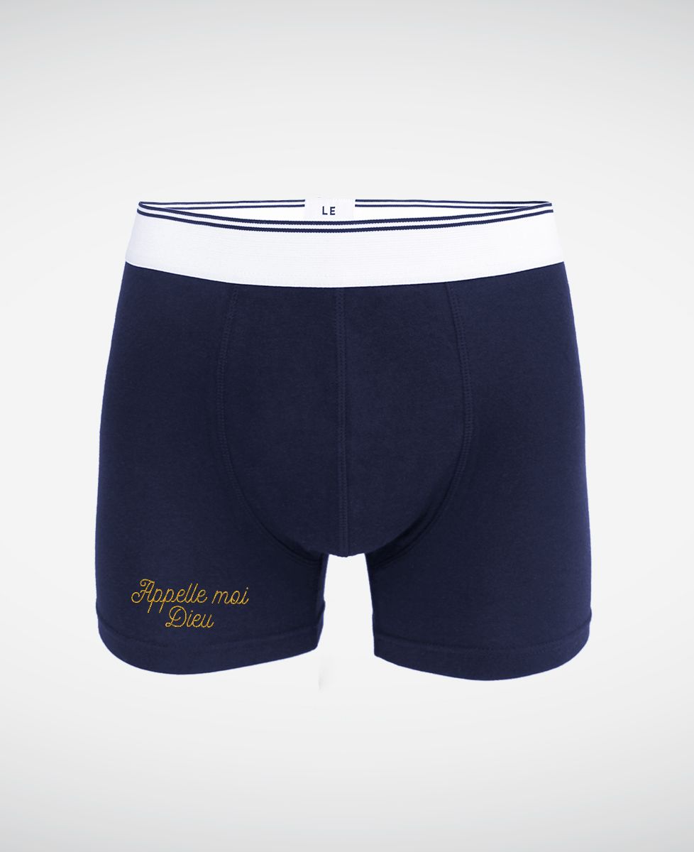 Boxer Appelle-moi Dieu brodé