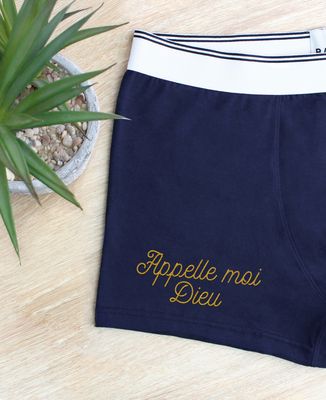 Boxer Appelle-moi Dieu brodé