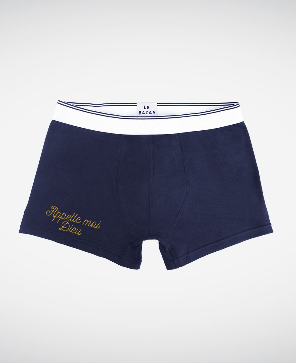 Boxer Appelle-moi Dieu brodé