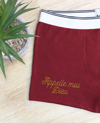 Boxer Appelle-moi Dieu brodé