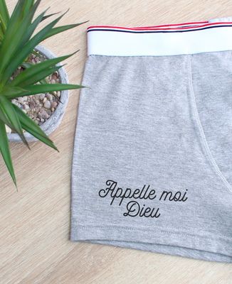 Boxer Appelle-moi Dieu brodé
