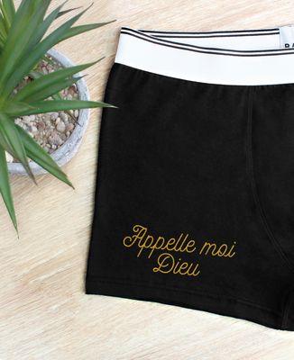 Boxer Appelle-moi Dieu brodé