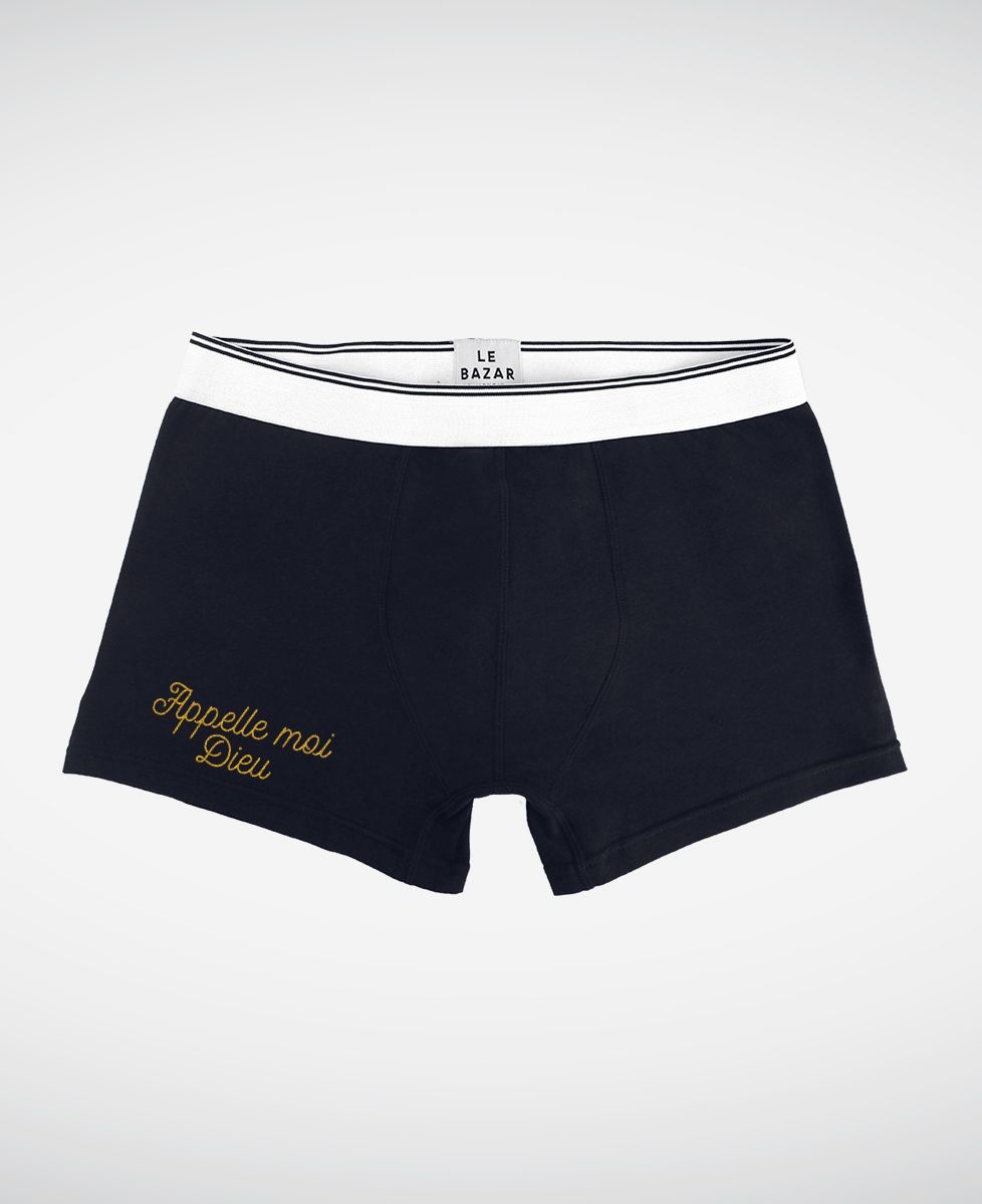 Boxer Appelle-moi Dieu brodé