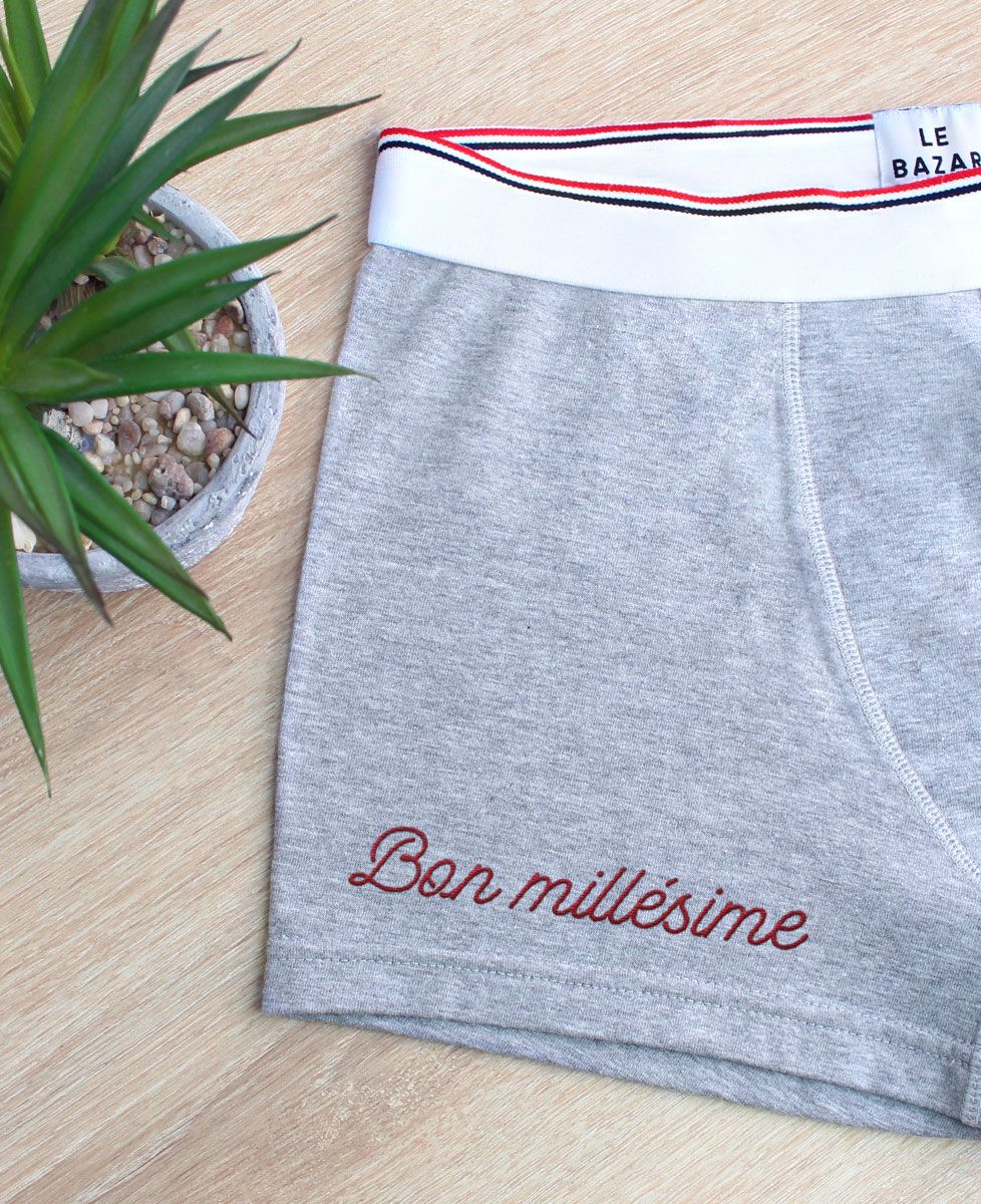 Boxer Bon millésime brodé