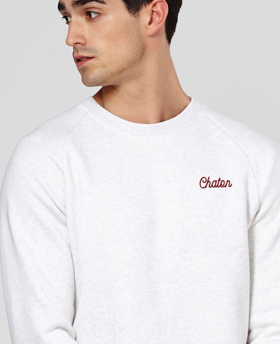 Sweatshirt homme Chaton brodé