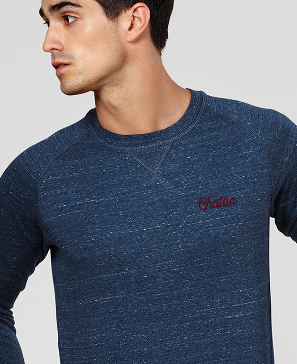 Sweatshirt homme Chaton brodé