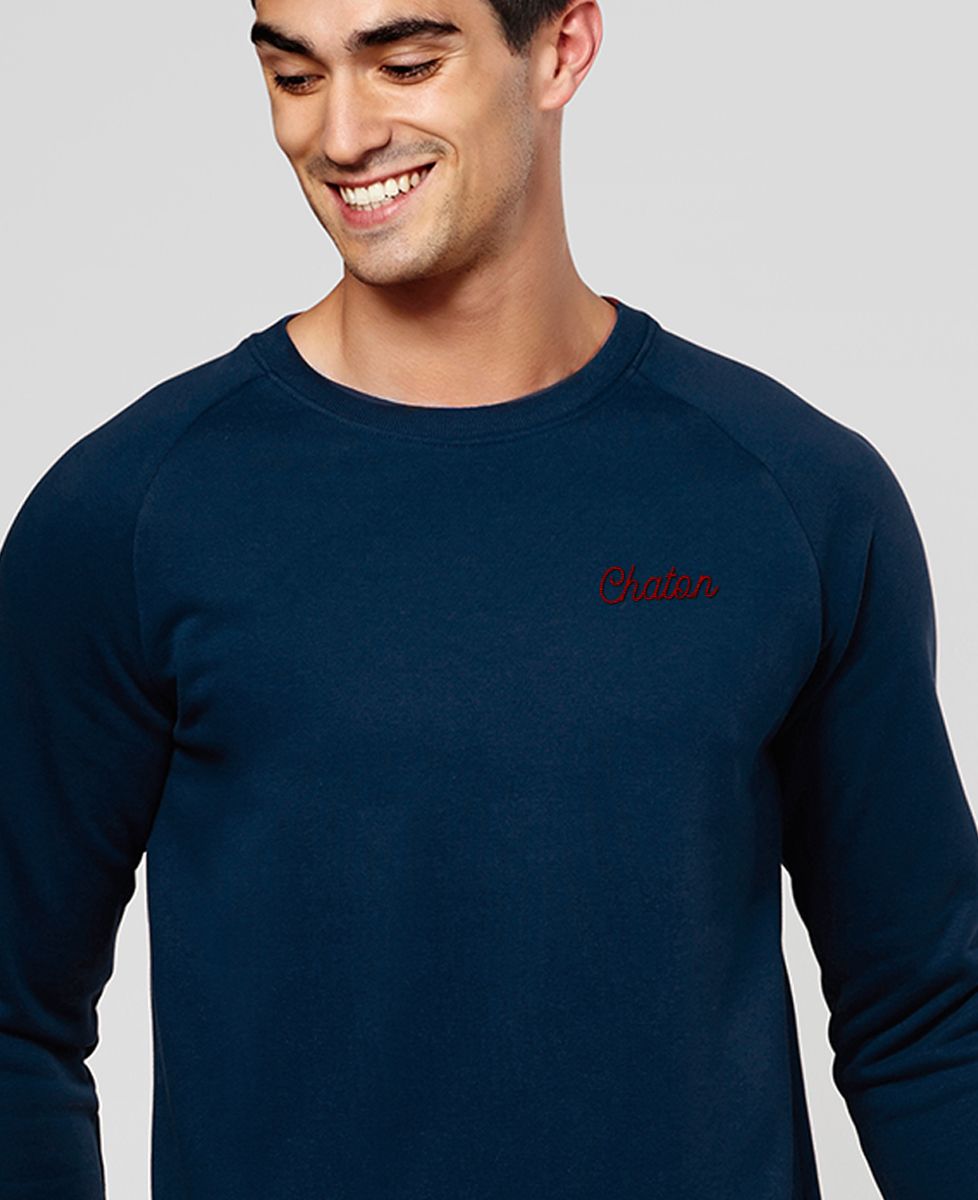 Sweatshirt homme Chaton brodé