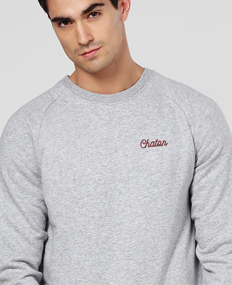 Sweatshirt homme Chaton brodé