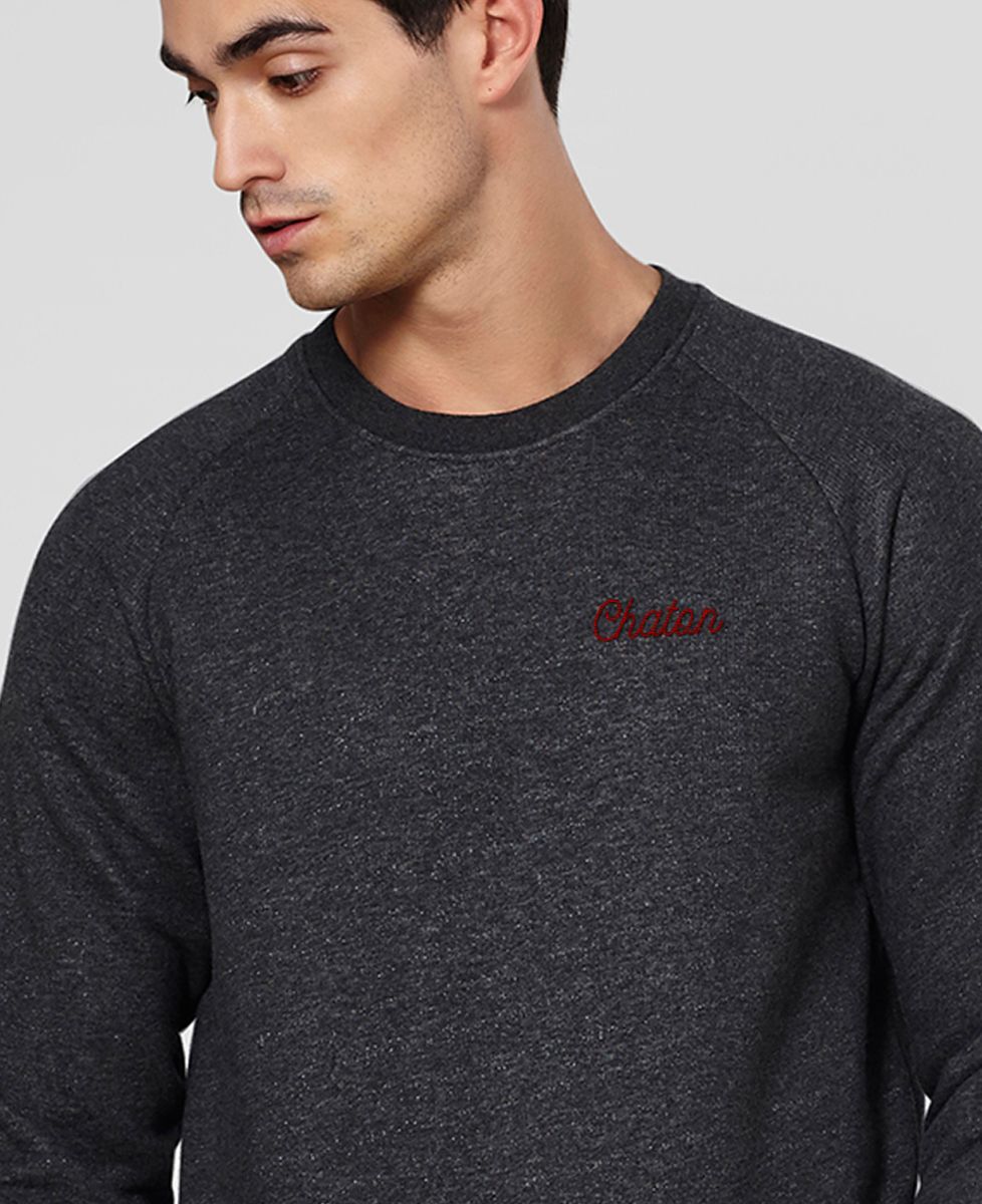 Sweatshirt homme Chaton brodé