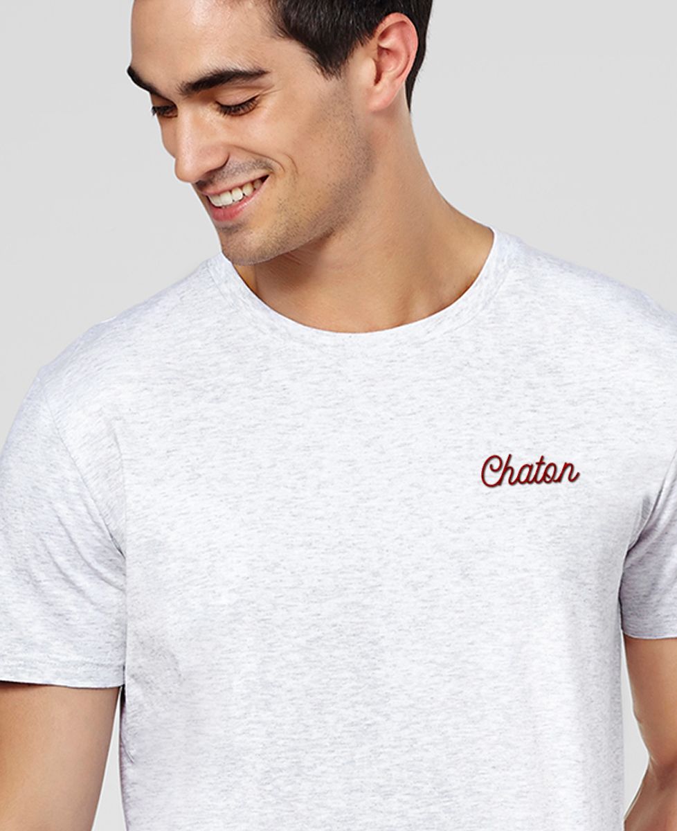 T-shirt homme Chaton brodé - Cadeaux Couple