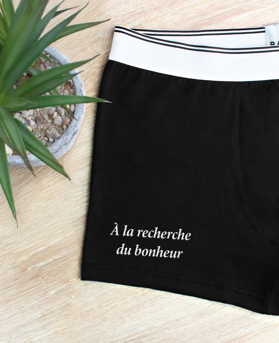 Boxer À la recherche du bonheur (brodé) - Cadeaux Couple