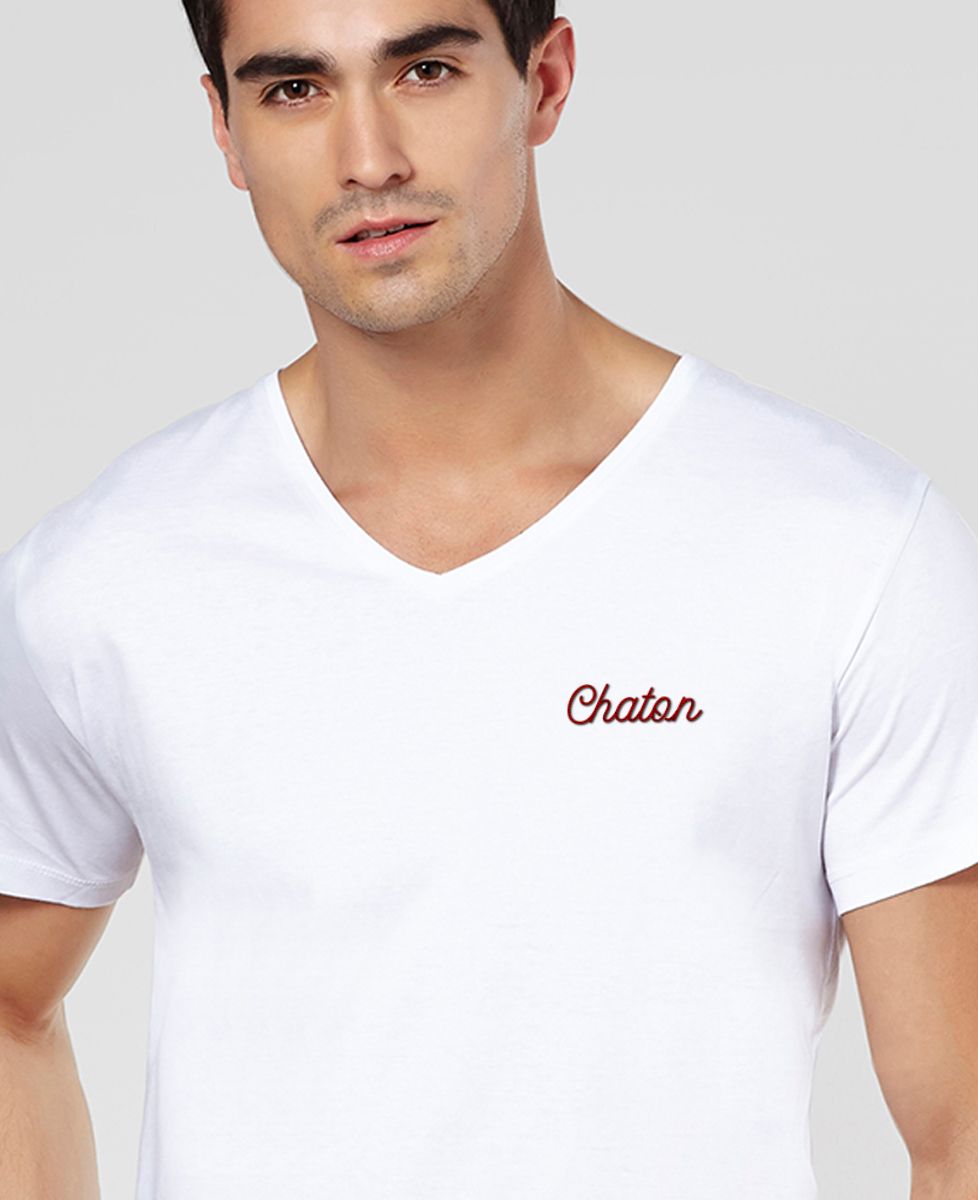 T-Shirt homme Chaton brodé