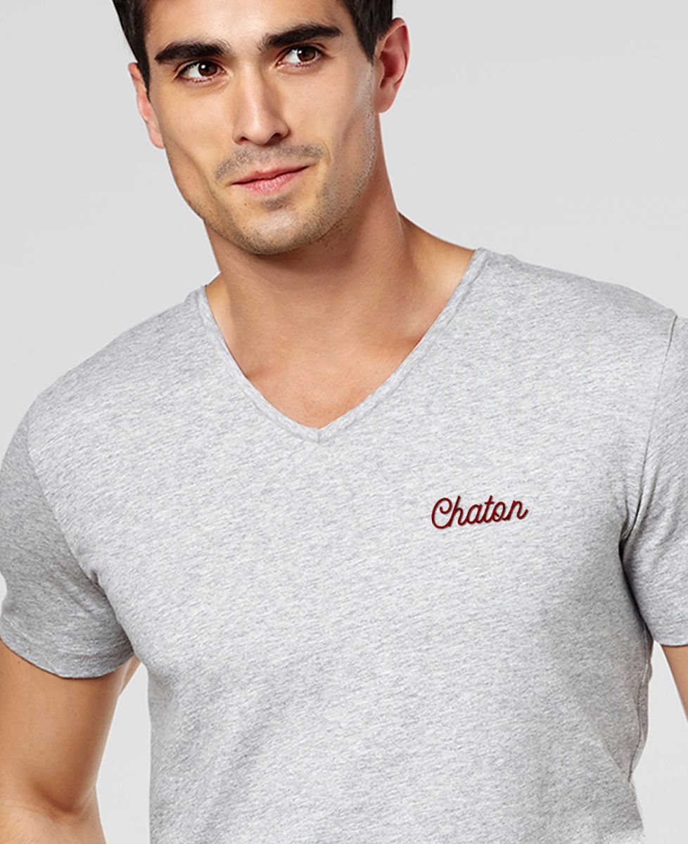 T-Shirt homme Chaton brodé