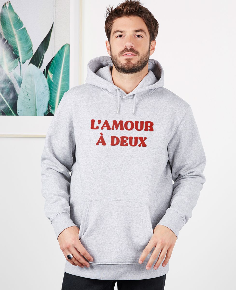 Hoodie homme L'amour à deux (effet velours) - Cadeaux Couple