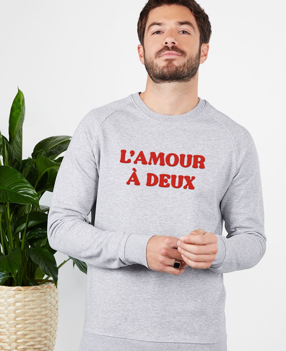 Sweatshirt homme L'amour à deux (effet velours) - Cadeaux Couple