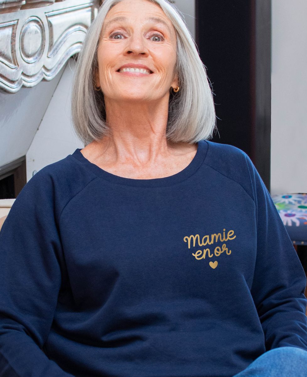 Sweatshirt femme Mamie en or (effet doré) - Cadeaux Mamie