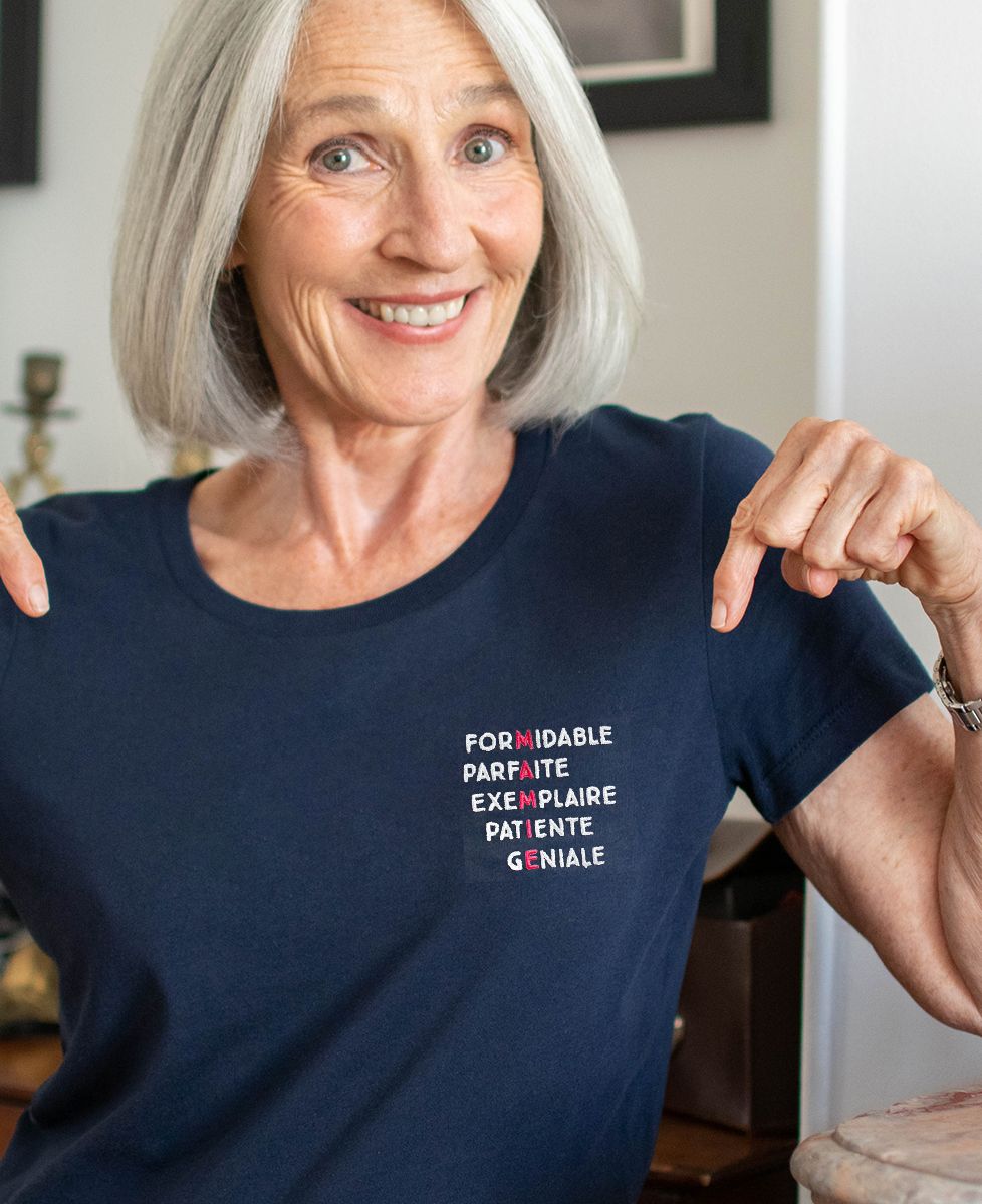 T-shirt femme Mamie formidable (brodé) - Cadeaux Mamie