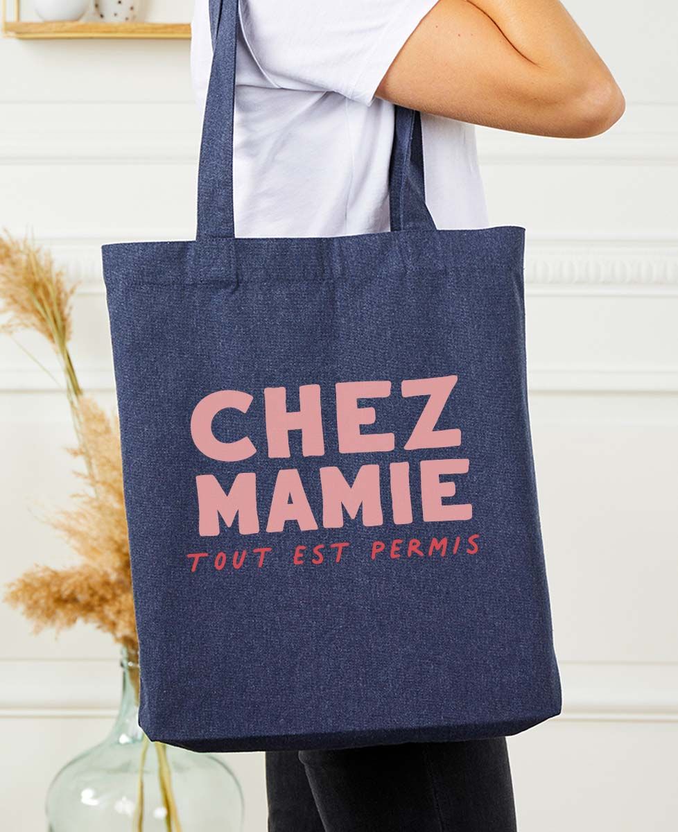 Tote bag Chez mamie tout est permis - Cadeaux Mamie