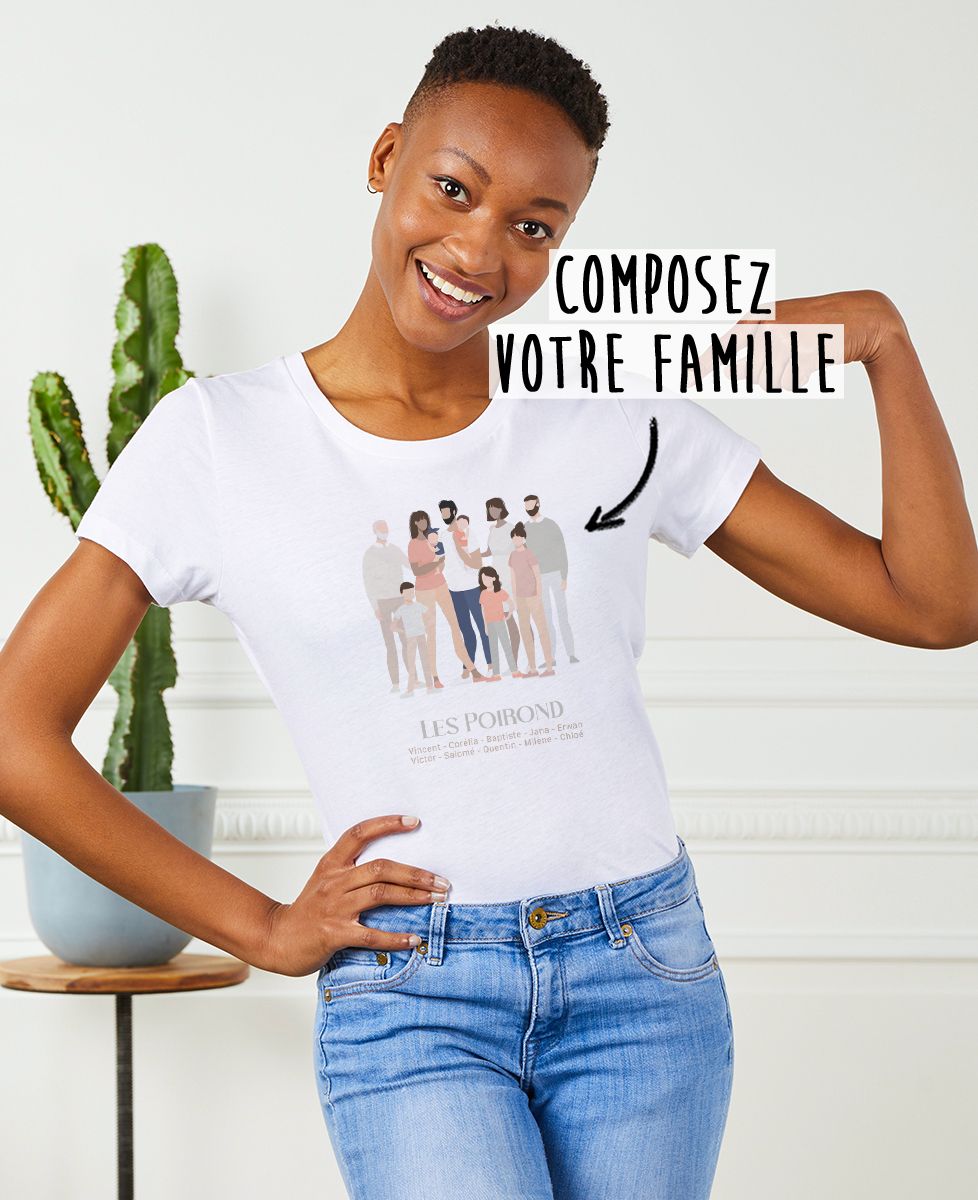 Shirt Personnalisé Taille M Tee Shirt T-shirt Femme Famille