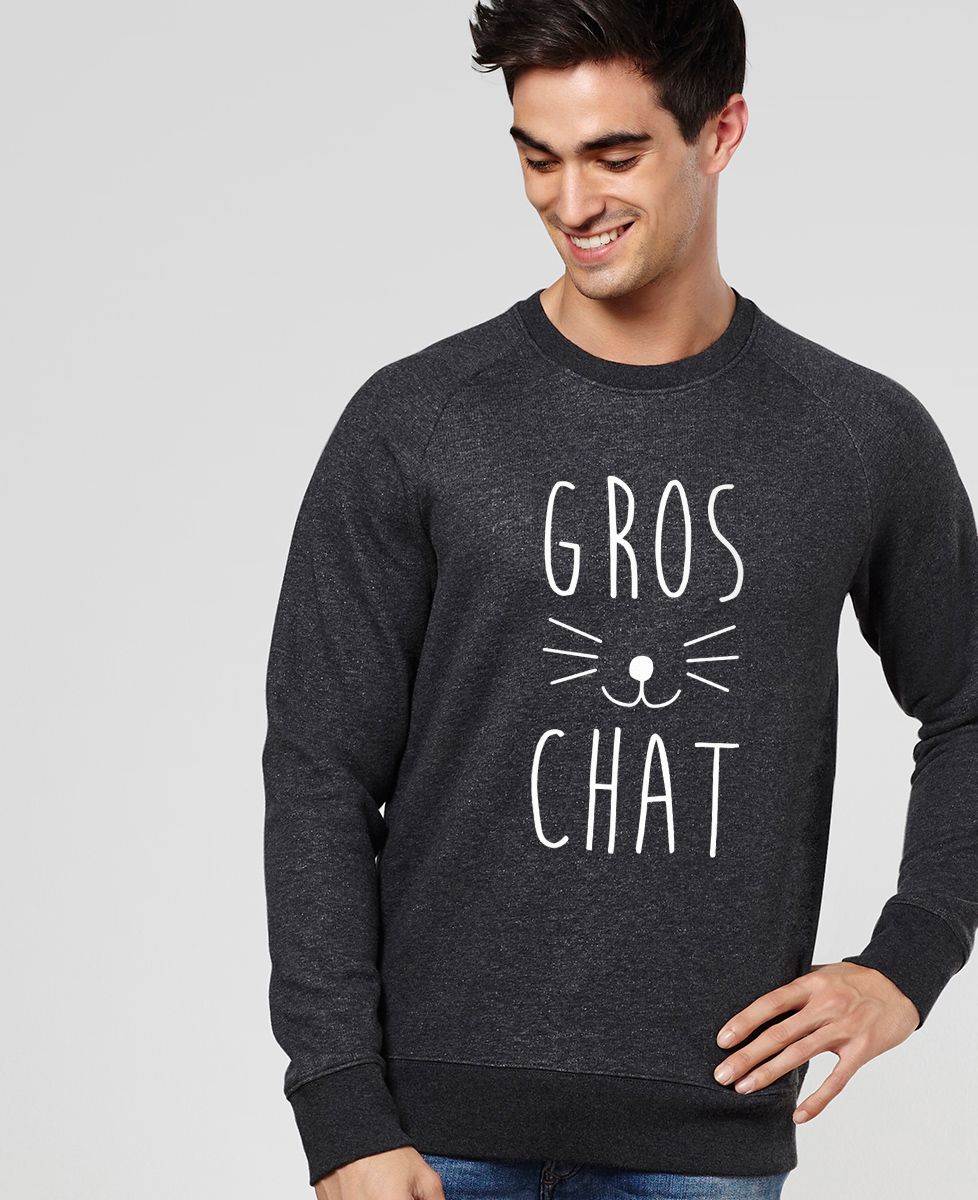 Sweatshirt homme Gros chat