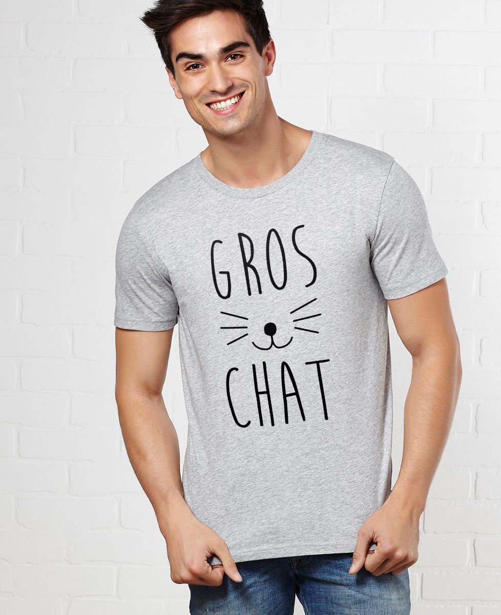 T-shirt homme Gros chat - Cadeaux Frère, Cadeaux Couple