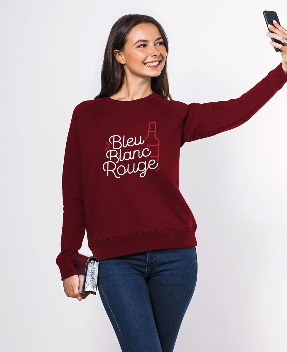 Sweatshirt femme Bleu blanc rouge