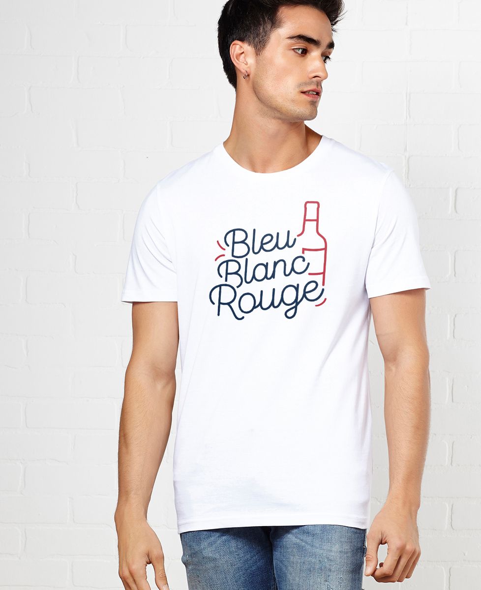 T-Shirt homme Bleu blanc rouge