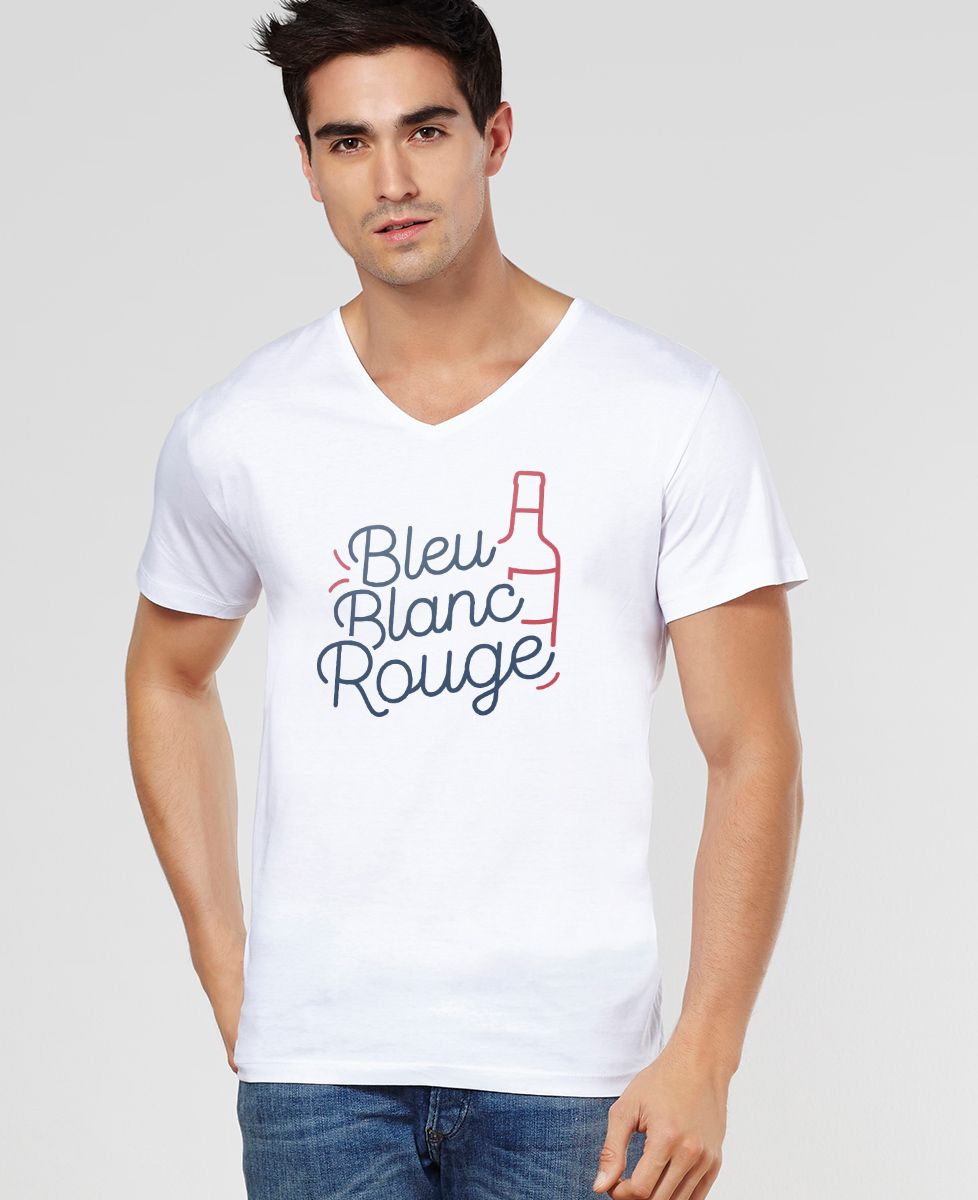 T-Shirt homme Bleu blanc rouge