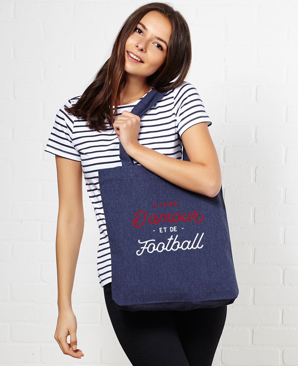 Tote bag Vivre d'amour et de football