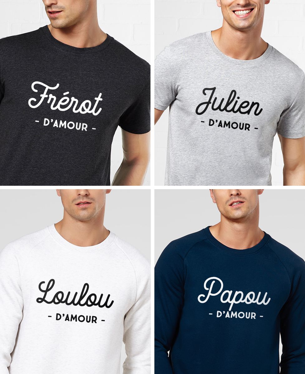 T-Shirt homme Surnom d'amour personnalisé