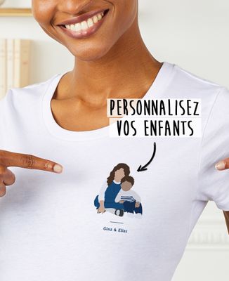 T-shirt femme Vos enfants personnalisé - Cadeaux Papa, Cadeaux Maman, Apéro, Cadeaux Papy, Cadeaux Mamie