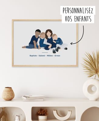 Affiche Vos enfants personnalisé II - Cadeaux Papa, Cadeaux Maman, Apéro, Cadeaux Papy, Cadeaux Mamie