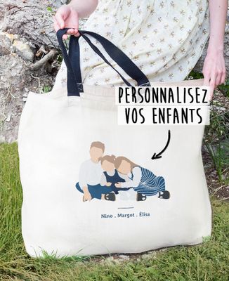 Sac XXL Vos enfants personnalisé - Cadeaux Papa, Cadeaux Maman, Apéro, Cadeaux Papy, Cadeaux Mamie