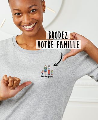 Sweatshirt femme Famille brodé personnalisé