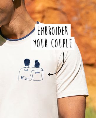 Filgood men's recycled t-shirt Filgood Customized embroidered couple - Couple gifts
